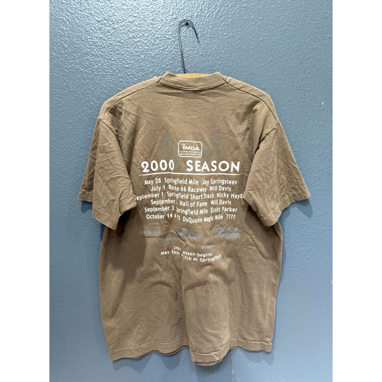Camel VINTAGE Camel Pro Tee XL Brown DuQuoin Mile Flat Track Motorcycle Racing 90s Size US XL / EU 56 / 4 - 4 Thumbnail