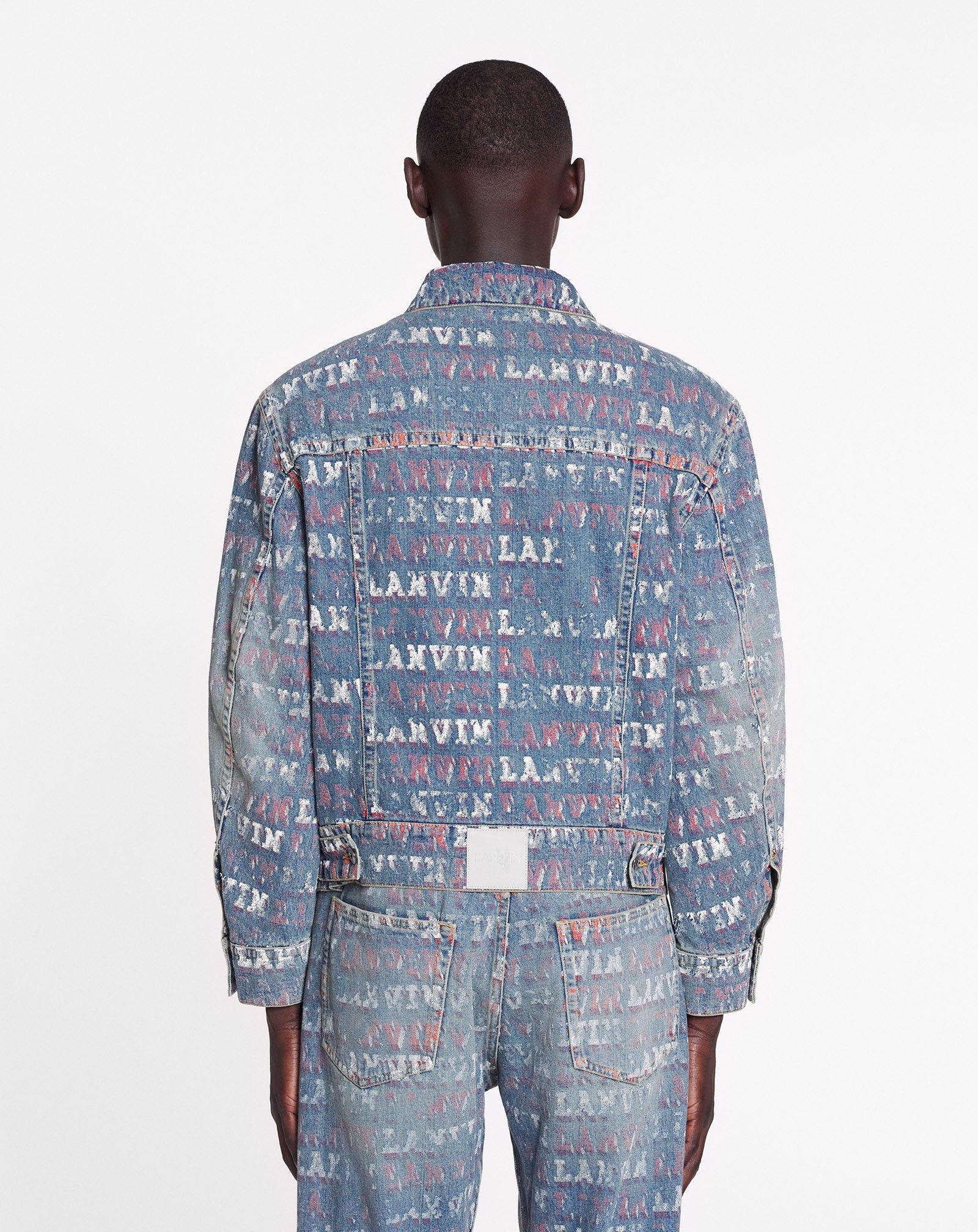 Lanvin o1mle0825 Unisex Asymmetrical Printed Jacket in Blue Size US S / EU 44-46 / 1 - 4 Thumbnail