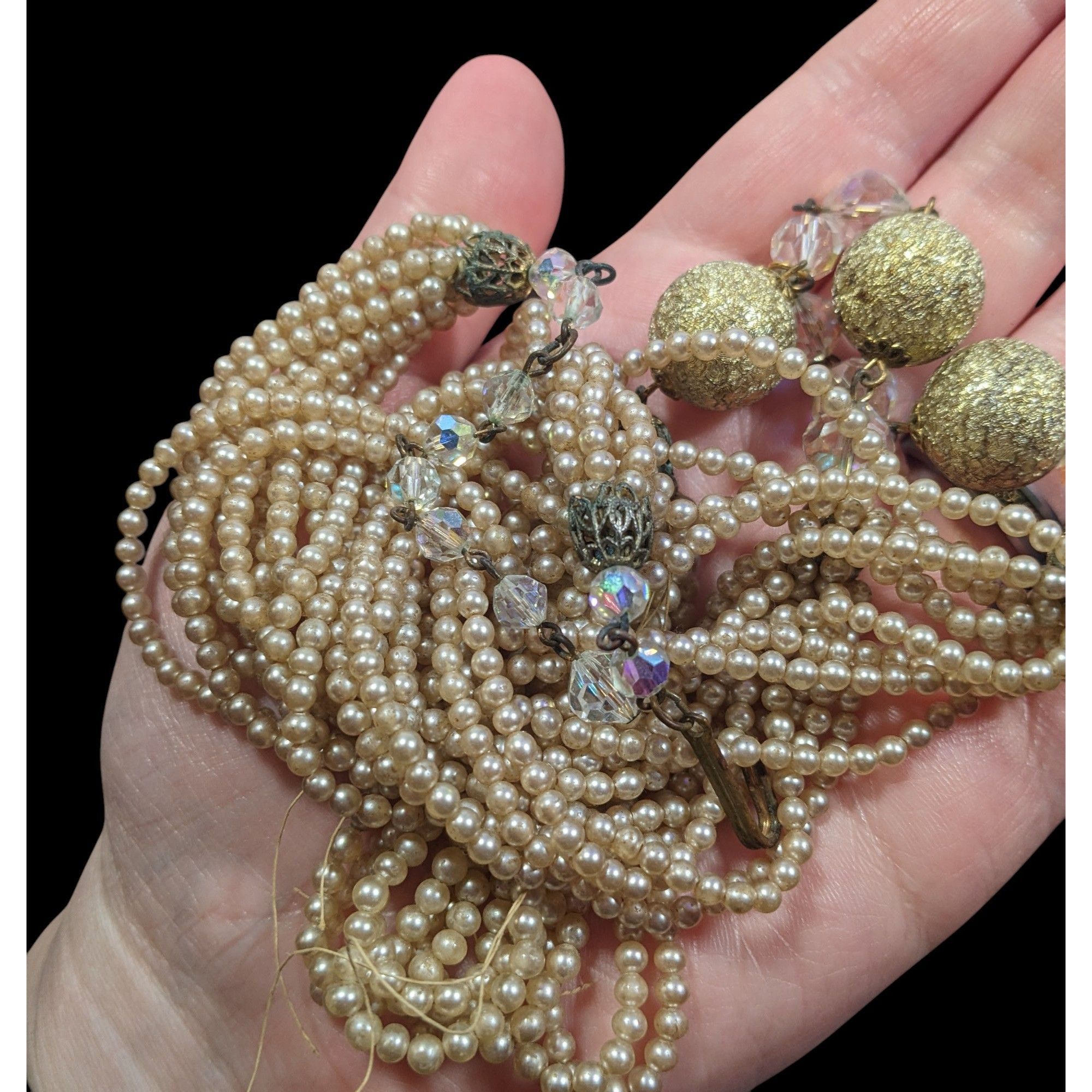 Other Vintage Gold Tone Faux Pearl Beaded Y Necklace Size ONE SIZE - 6 Thumbnail