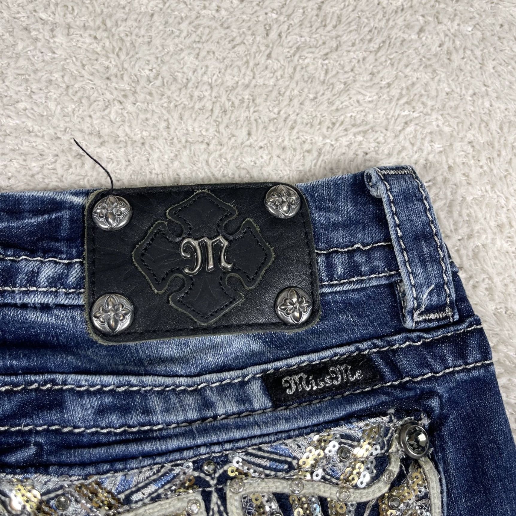 Vintage Judy Blue Mid Rise Easy Skinny Jeans Womens 27x33 Blue Grunge Y2K Faded Stretch Grunge Jeans Size 27" / US 4 / IT 40 - 4 Thumbnail