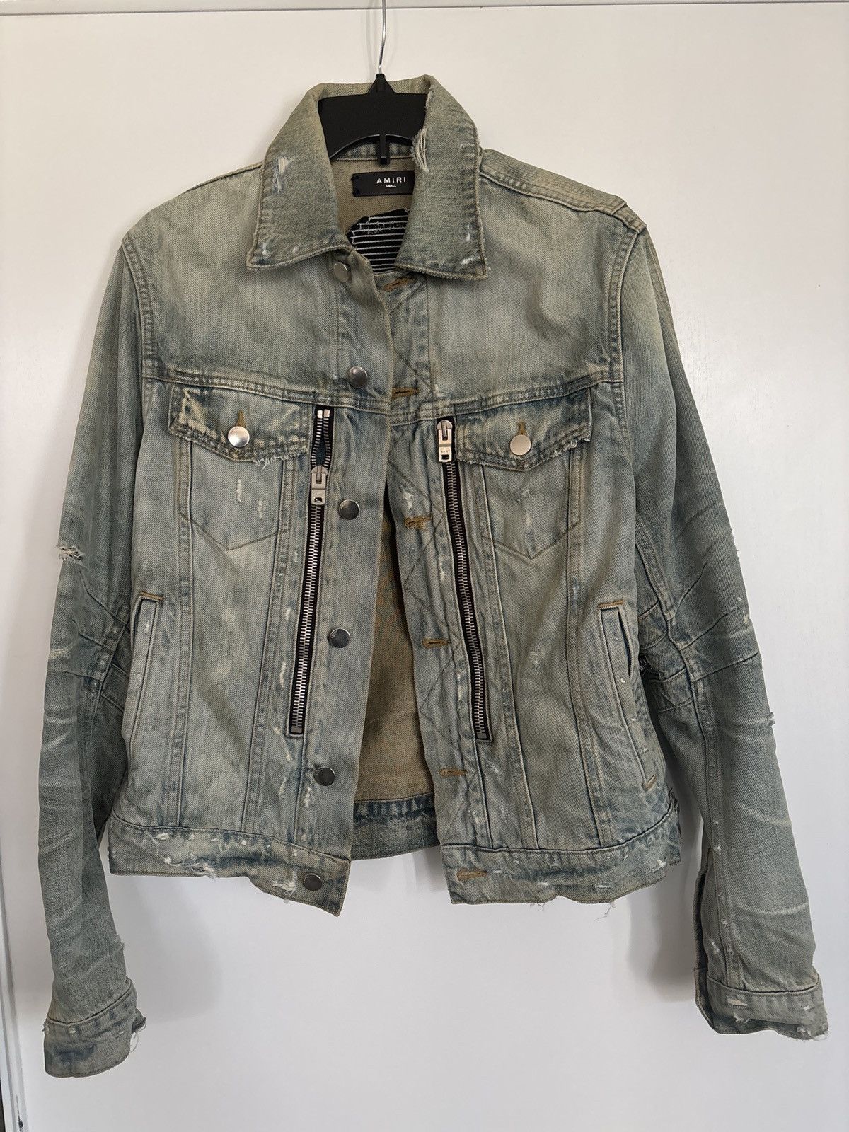 Amiri Amiri Aged Denim Trucker Jacket Size US S / EU 44-46 / 1 - 1 Thumbnail