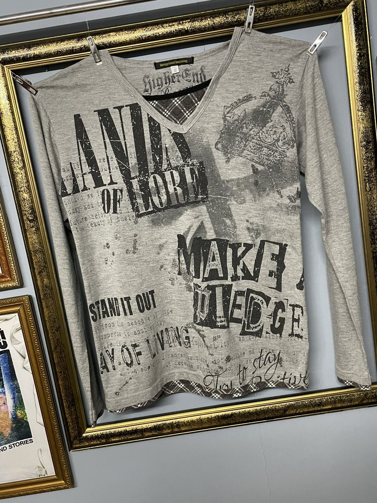 Japanese Brand Vintage Japan Dangerous Warning Stand It Out Punk Longsleeve Size US XS / EU 42 / 0 - 2 Thumbnail