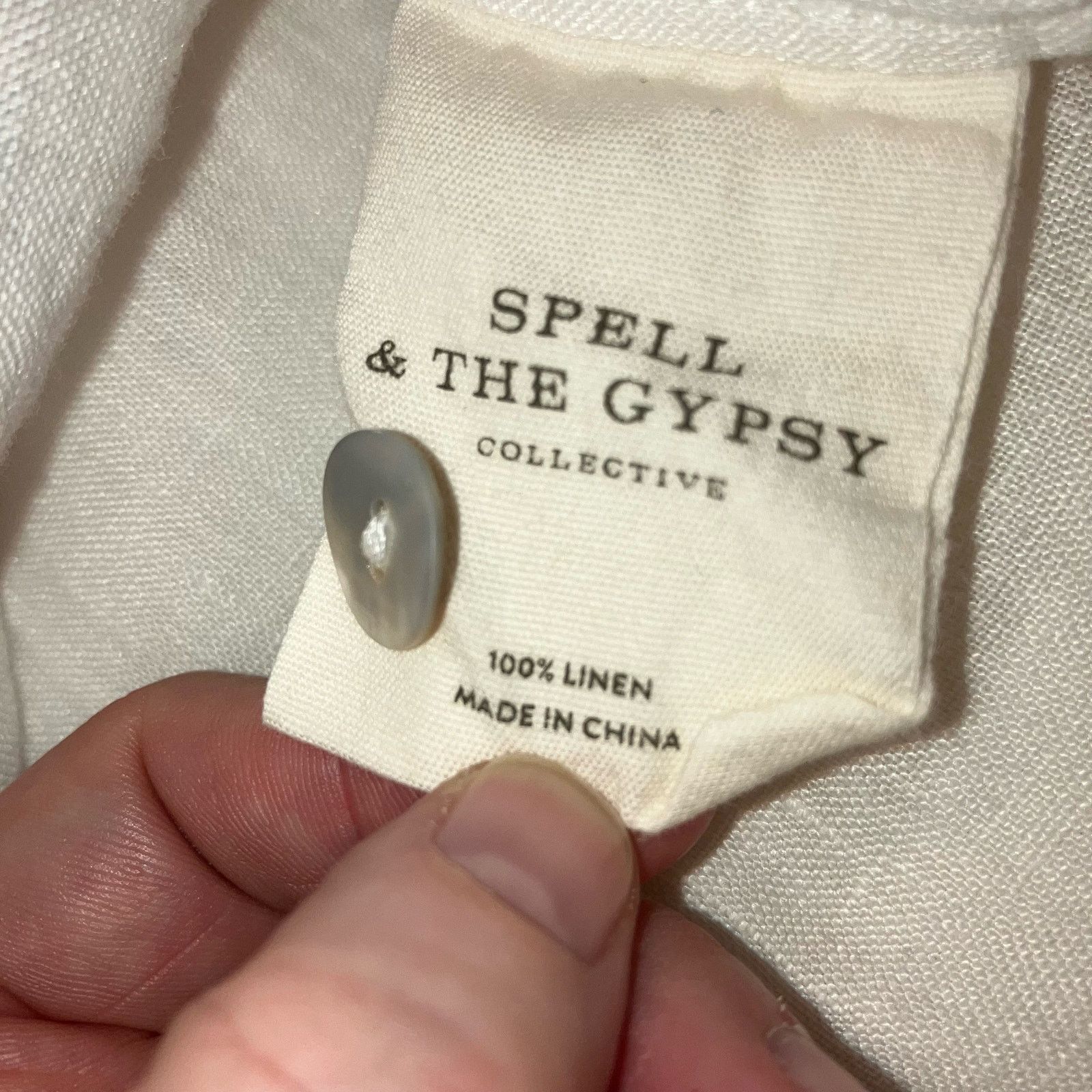 Spell Spell and the Gypsy Basic White Linen Blouse-Medium Size M / US 6-8 / IT 42-44 - 12 Thumbnail