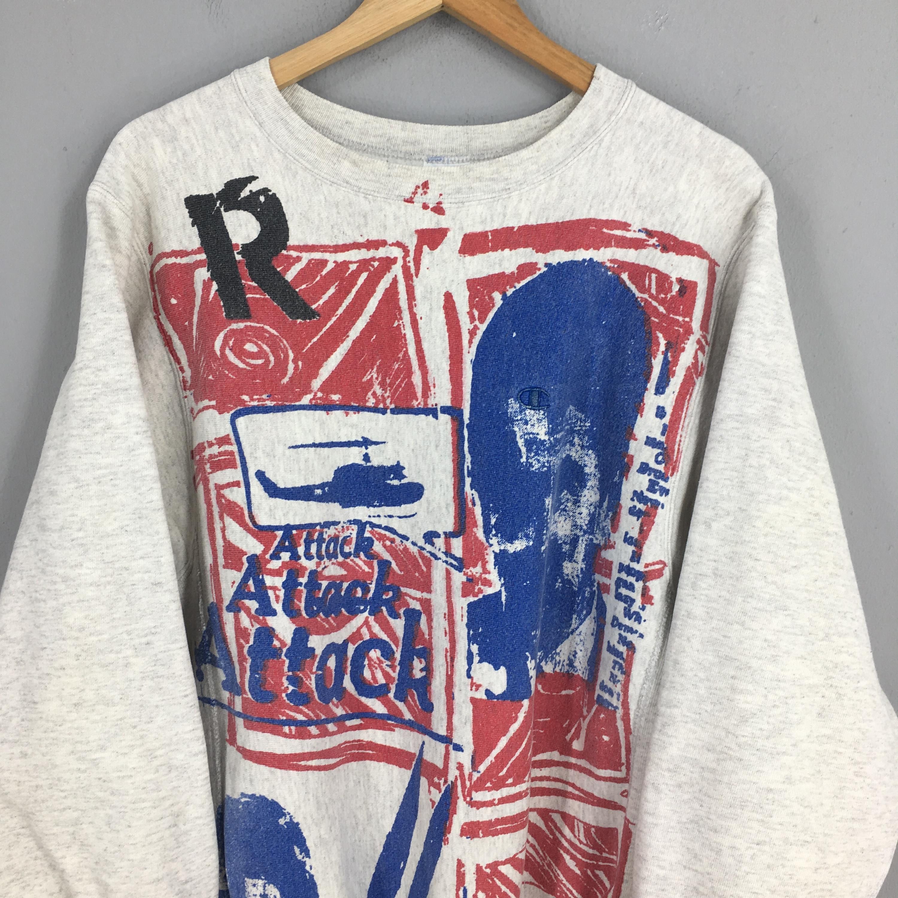 Champion × Vintage Vintage 90s Champion Reverse Weave Gray Sweatshirt Medium Size US M / EU 48-50 / 2 - 2 Thumbnail