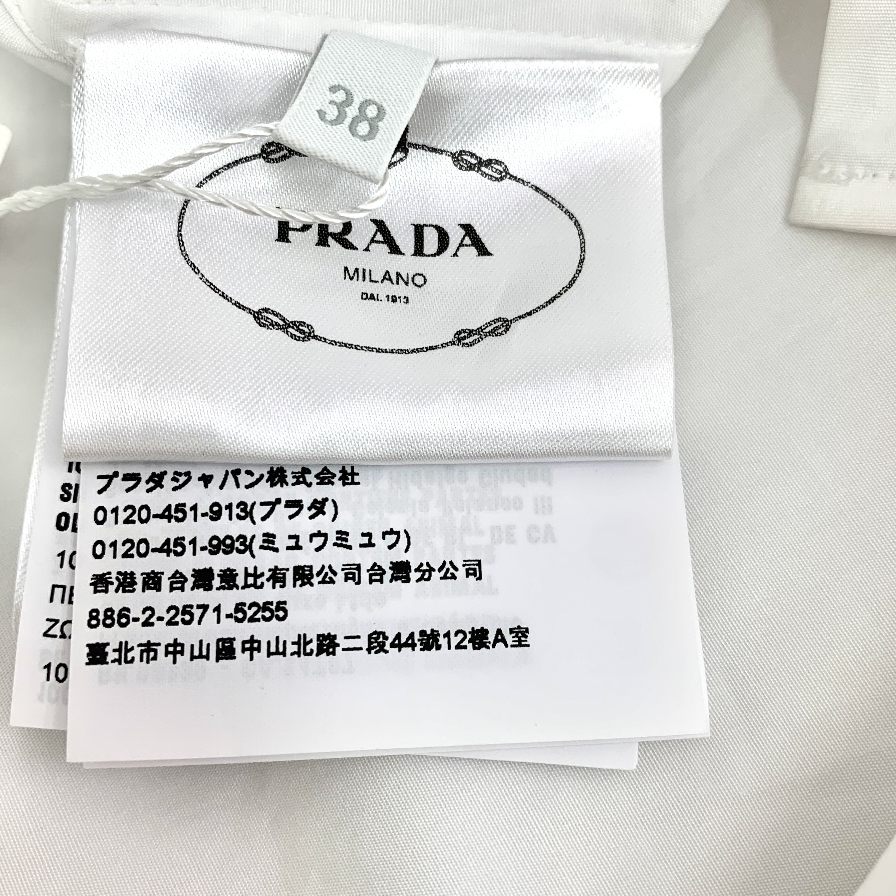 Prada Prada Shirt White Button-Up Collared Shirt (Size 38/S) Size S / US 4 / IT 40 - 3 Thumbnail