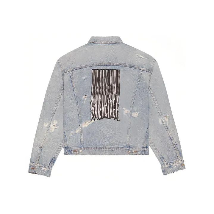 Balenciaga Balenciaga FW21 Oversized Logo Denim Jacket Size US S / EU 44-46 / 1 - 1 Thumbnail