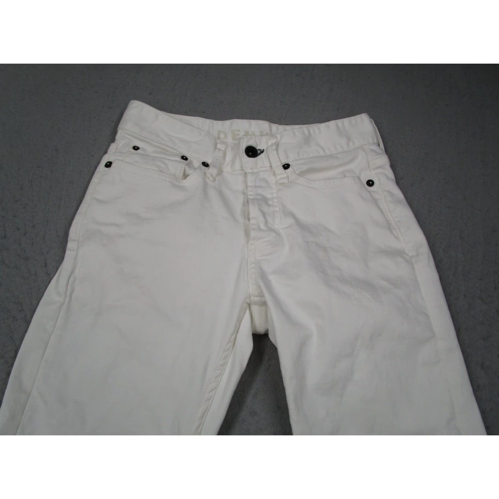 DENHAM Denham Jeans Women Mid Rise Button Fly Razor Slim Fit White 27 27W x 32L Denim 5-Pocket Classic Crochet? Size 27" / US 4 / IT 40 - 2 Thumbnail