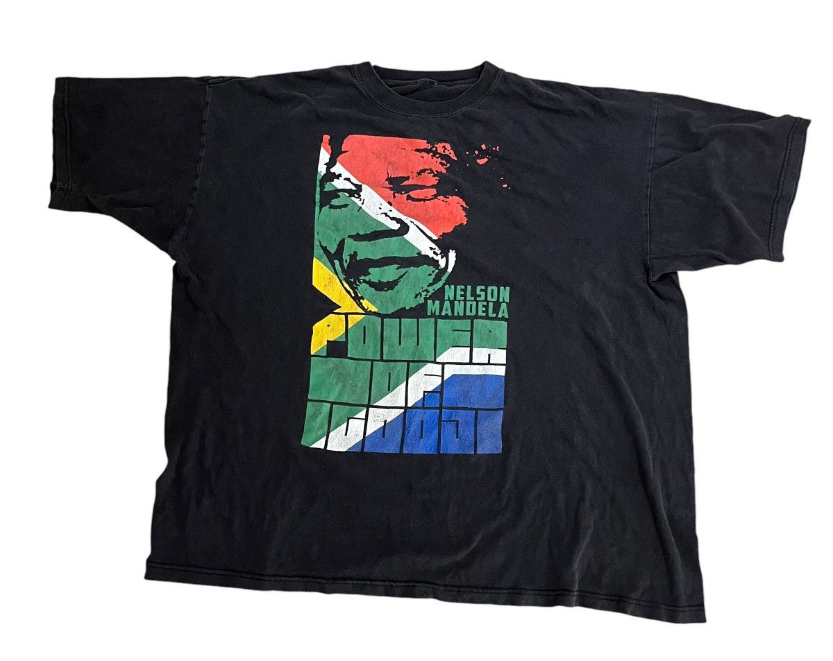 Vintage Y2K Nelson Mandela T-shirt Size US XXL / EU 58 / 5 - 1 Thumbnail