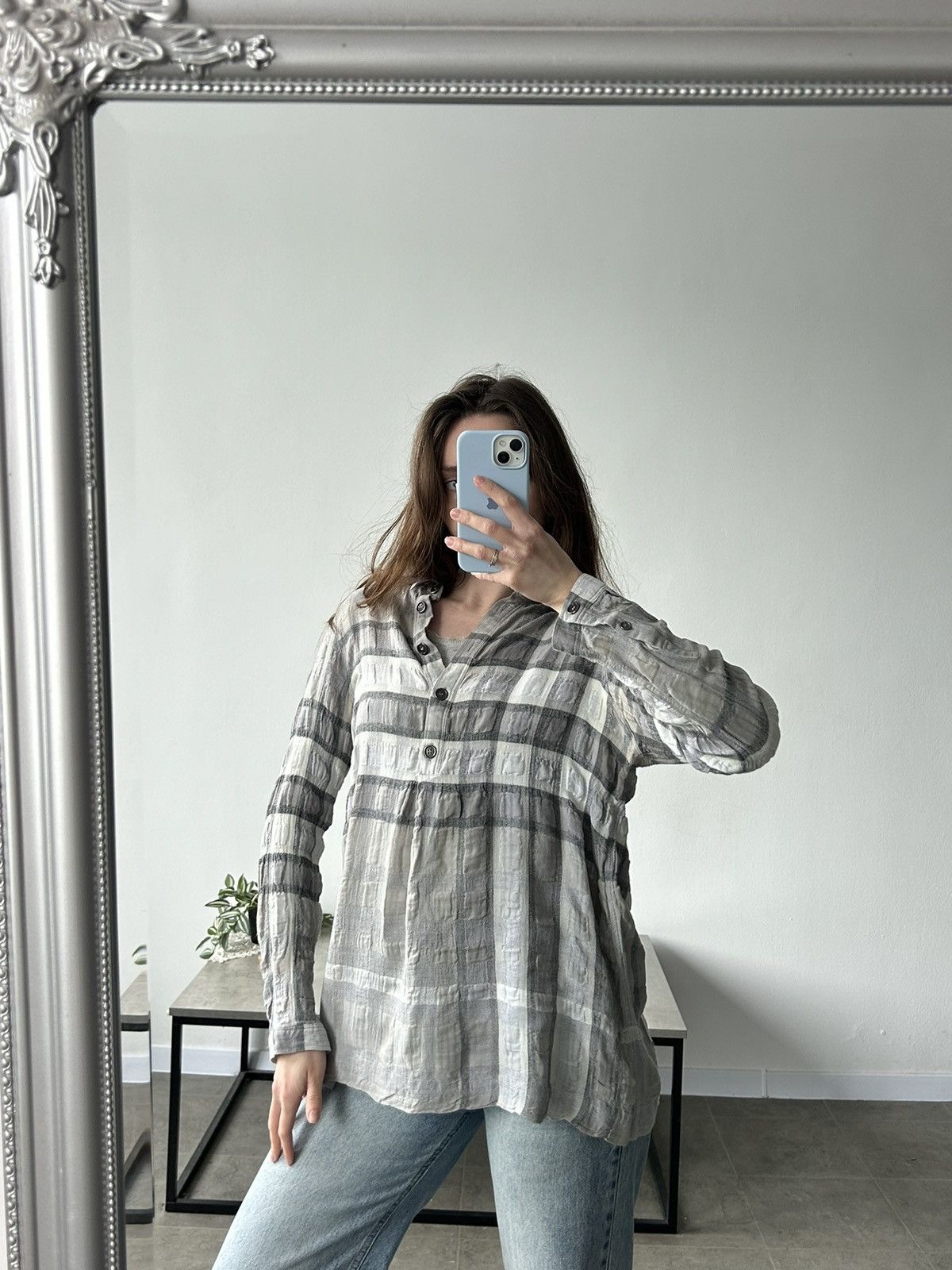 Burberry Burberry Brit nova check gray wool shirt women’s Size S / US 4 / IT 40 - 1 Thumbnail