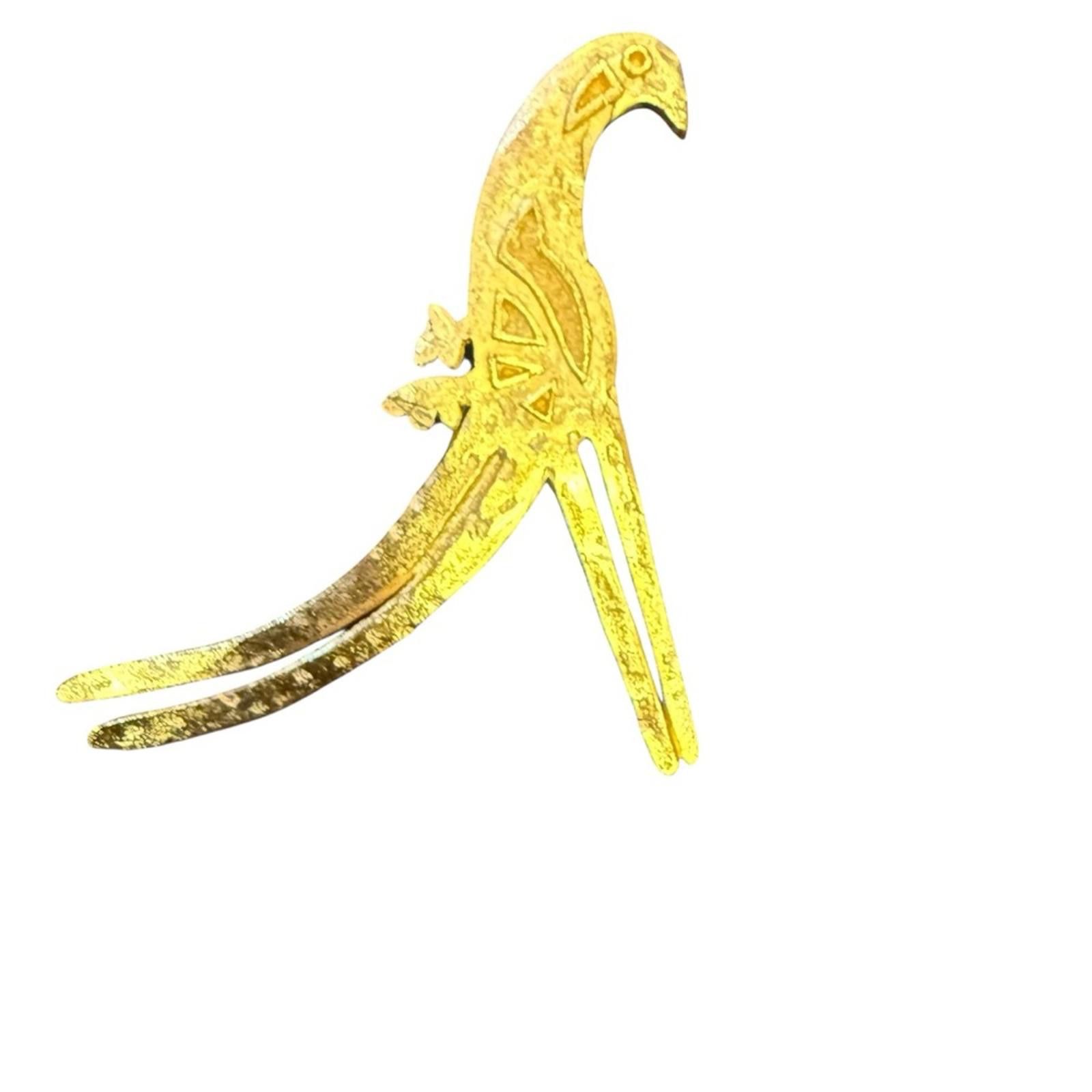 Guy Laroche Guy Laroche Paris Brushed Gold Modern Bird Brooch/Earrings Size ONE SIZE - 2 Thumbnail