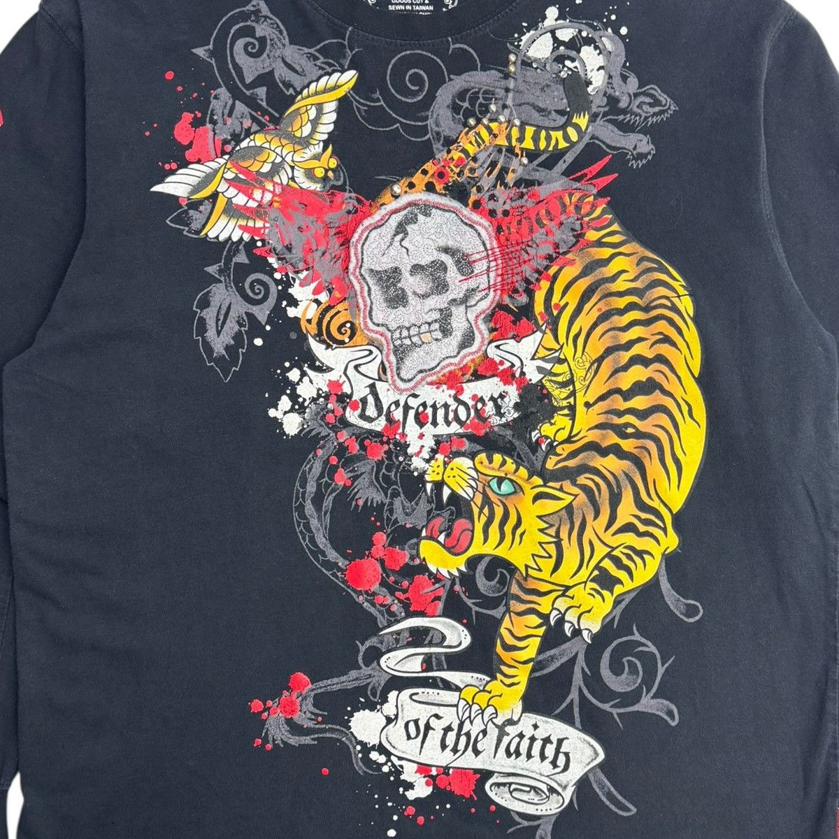 Pepe Jeans Y2K Pepe Jeans Tattoo Embroidered Ed Hardy Style Longsleeve Size US L / EU 52-54 / 3 - 3 Thumbnail
