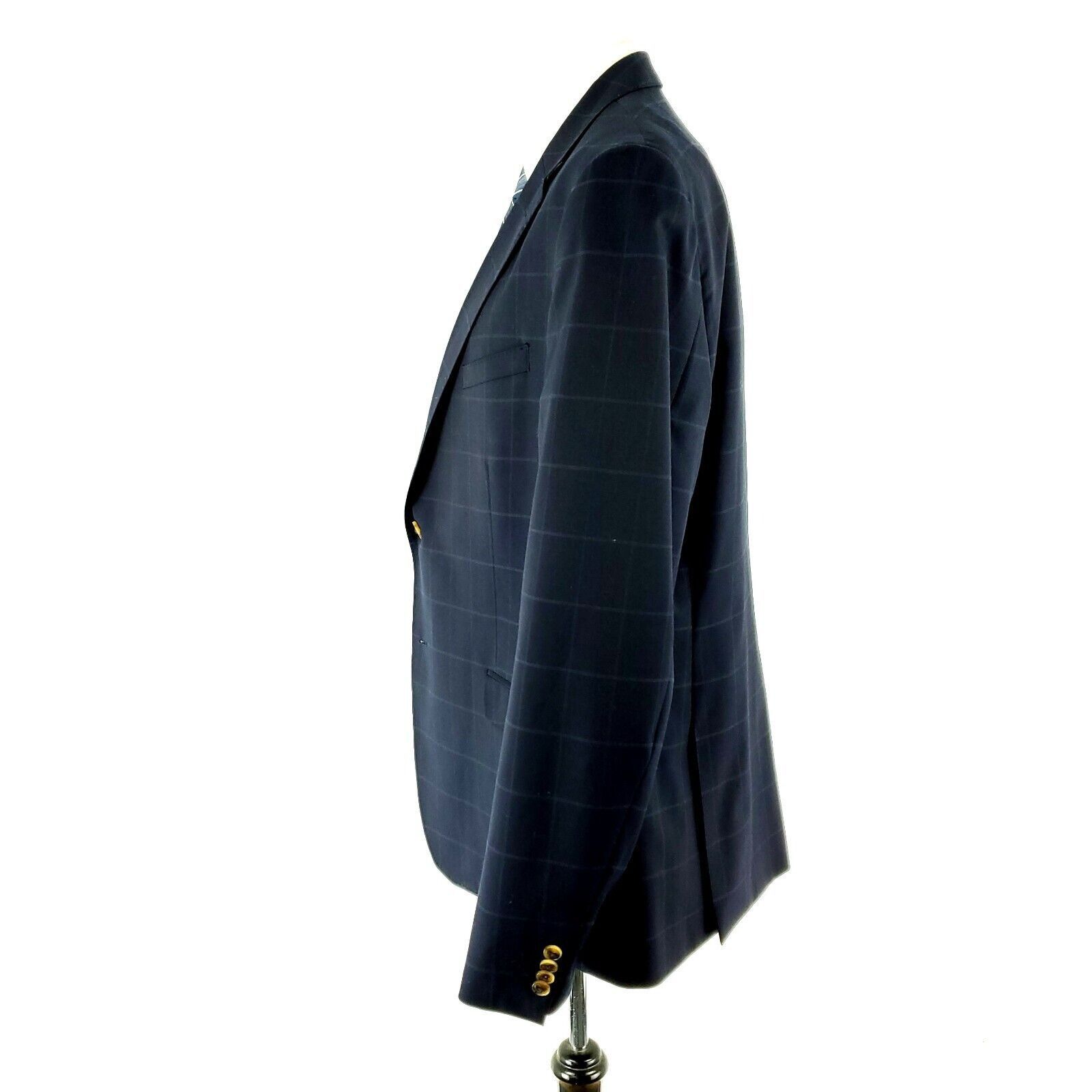 Other James Tattersall Wool Polyester 2 Button Suit Jacket 42R Blu Size 42R - 5 Thumbnail