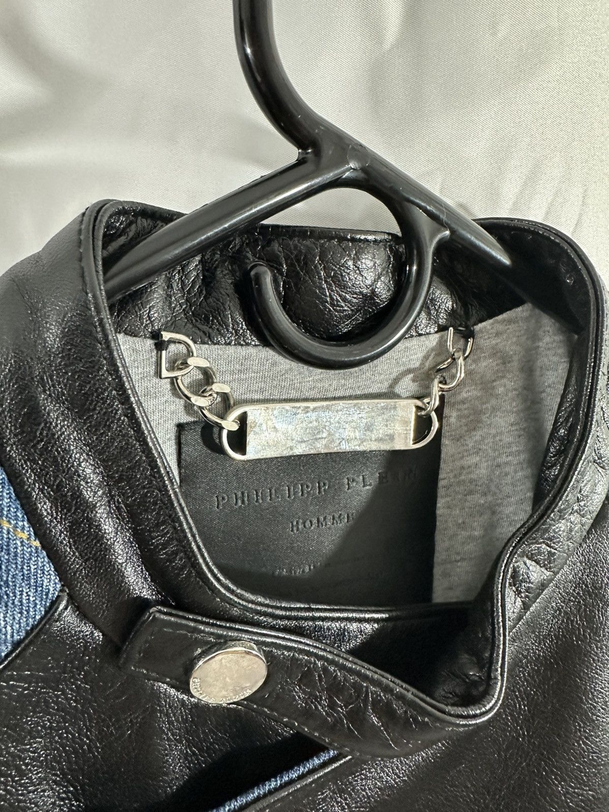 Philipp Plein Philipp Plein Leather x Denim Jacket Size US L / EU 52-54 / 3 - 4 Thumbnail