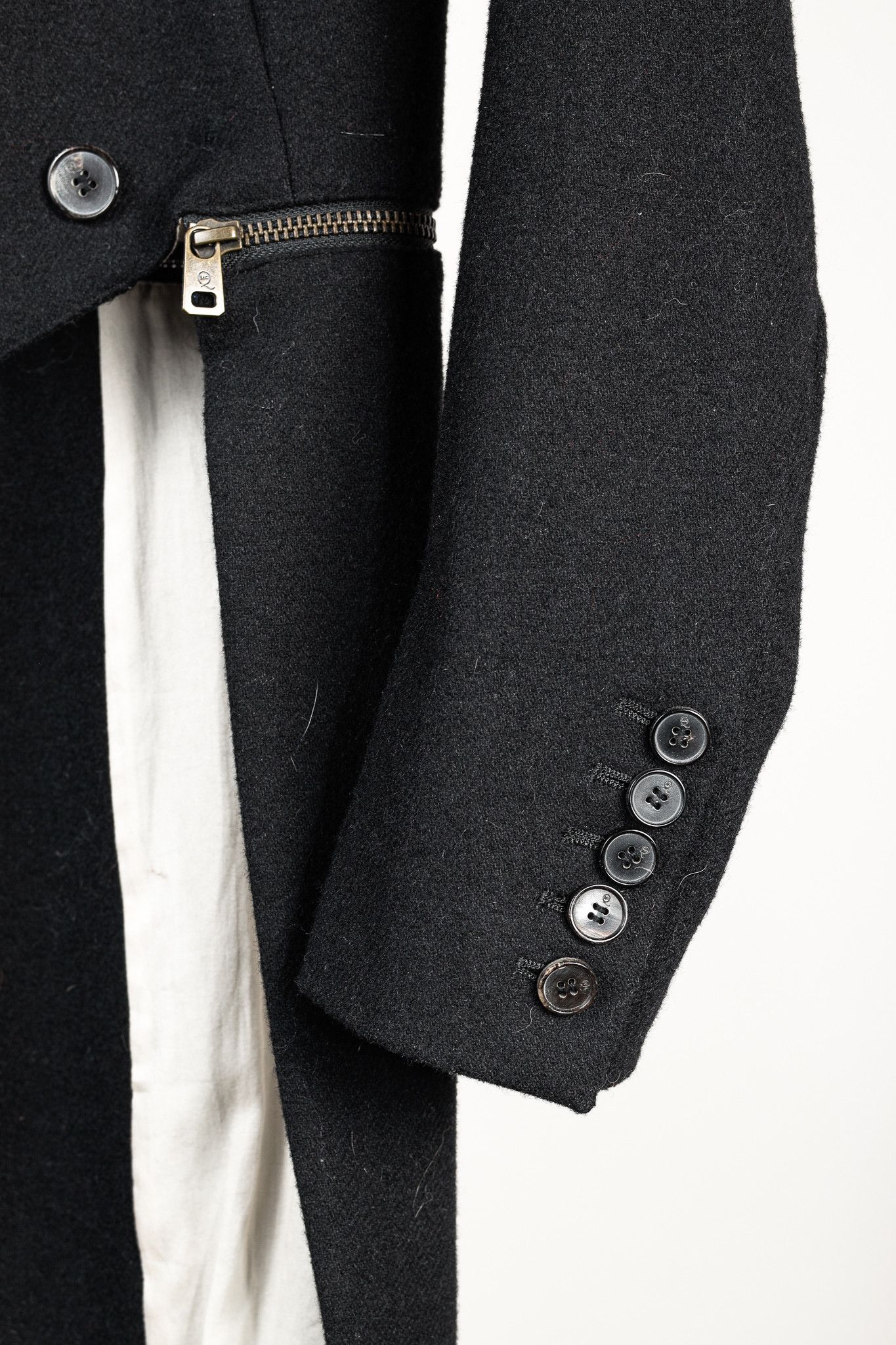 McQ Alexander McQueen McQ Alexander McQueen Black Wool Zippered Tail Coat Size S / US 4 / IT 40 - 7 Thumbnail