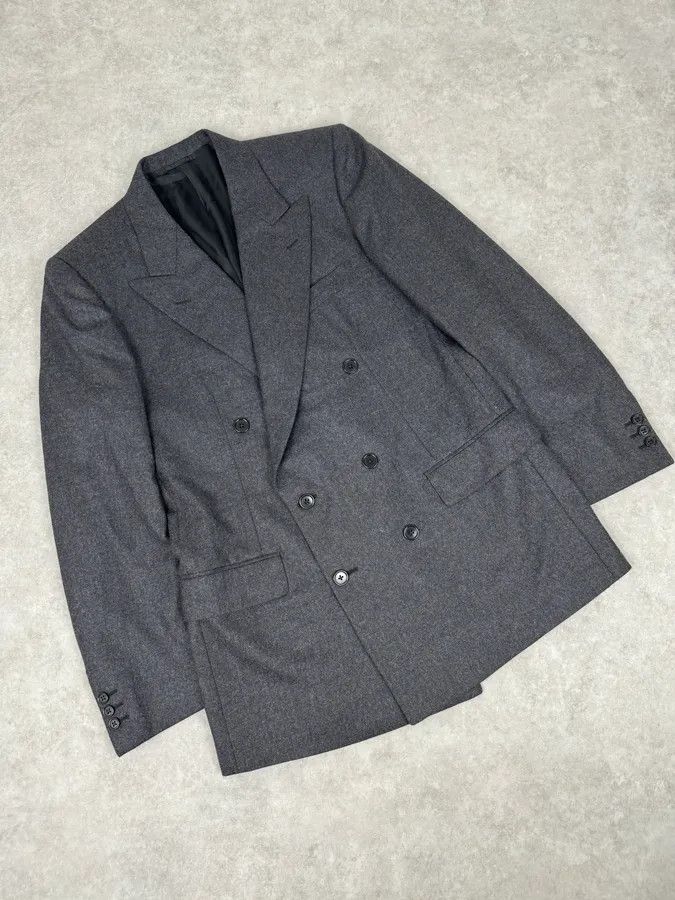 Burberry 1990s Burberry Grey Wool Blazer Jacket Size 40R - 4 Thumbnail