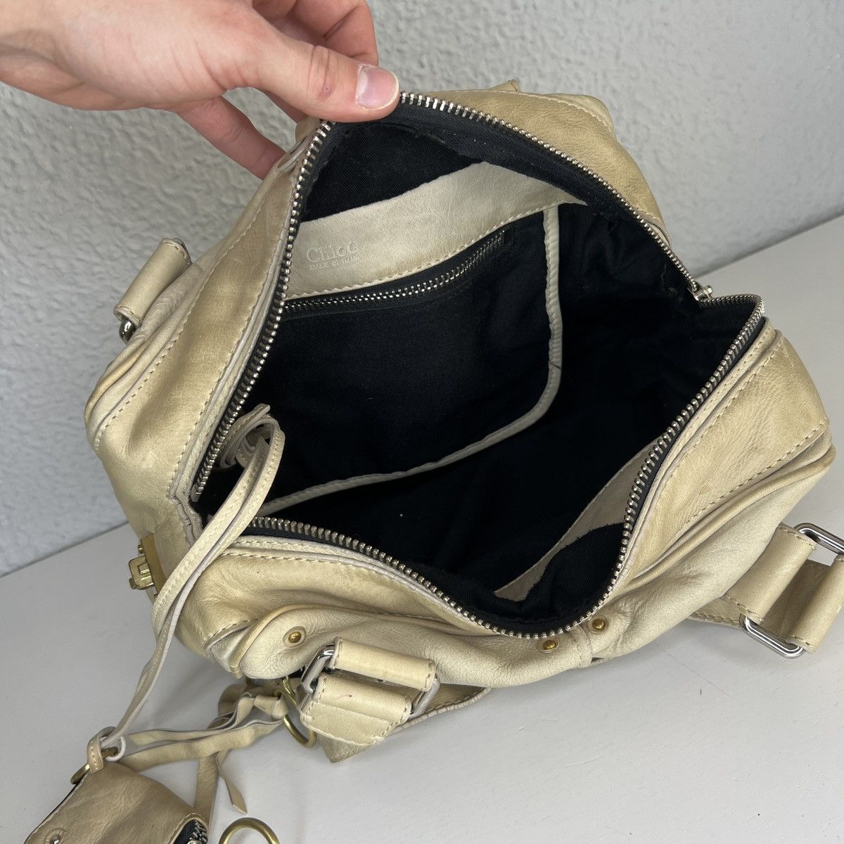 Chloe Vintage Chloe Betty Shoulder Hand Satchel Bag Leather Beige Size ONE SIZE - 11 Thumbnail