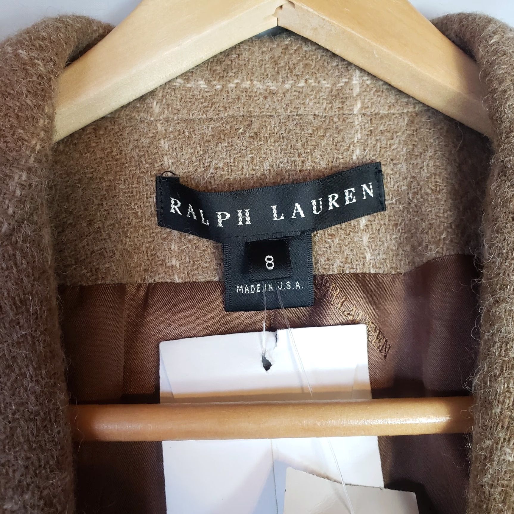 Vintage VINTAGE Ralph Lauren Black Label Blazer Womens Wool Alpaca Windowpane Size 8 NWT ~ Beige Size M / US 6-8 / IT 42-44 - 6 Thumbnail