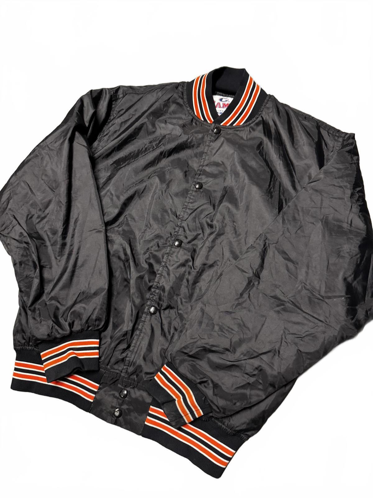 Designer Vintage Black Satin Bomber Jacket with Tiger Patch Size US XL / EU 56 / 4 - 3 Thumbnail