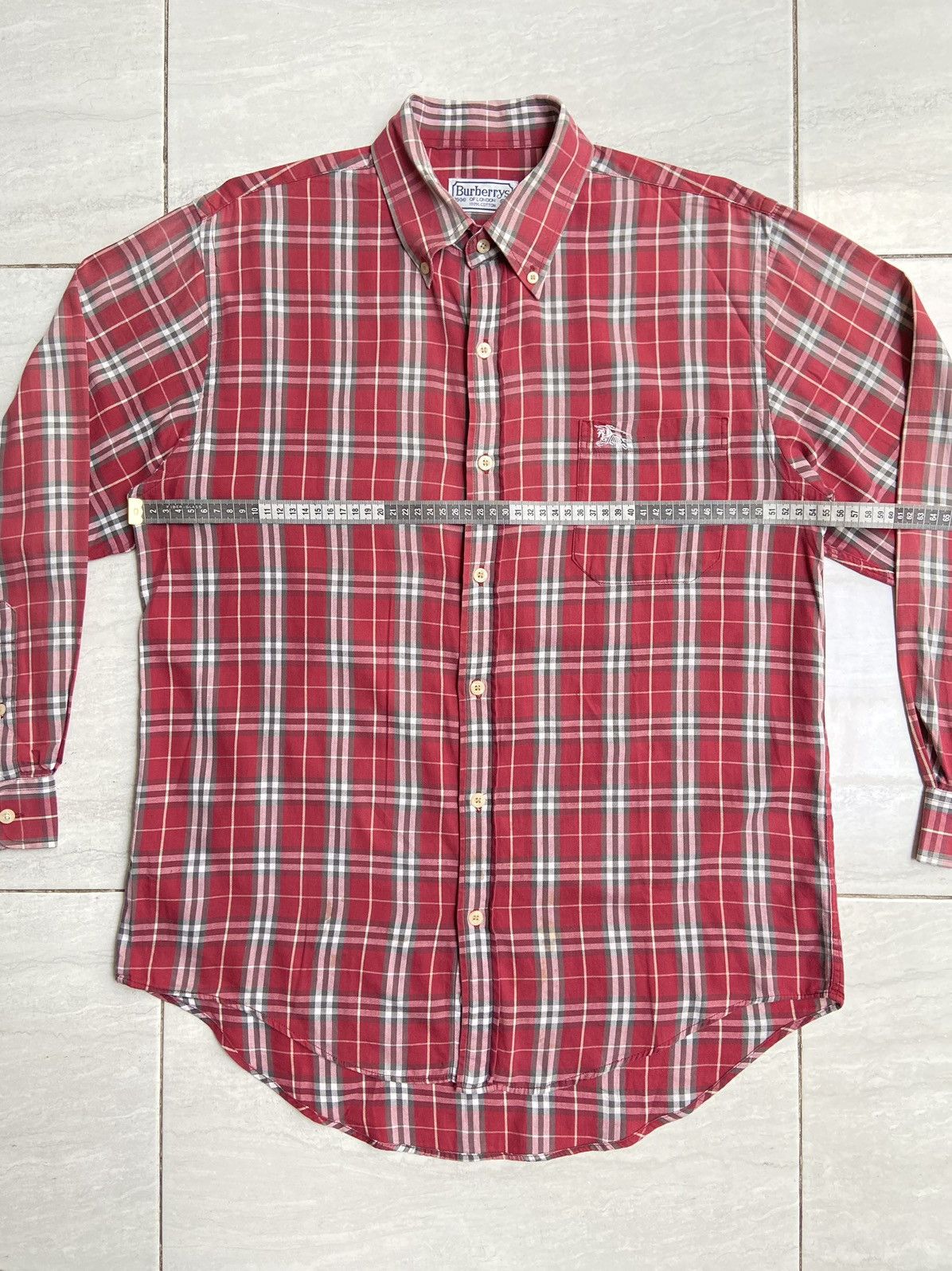 Burberry BURBERRY Red Striped Shirt Size US M / EU 48-50 / 2 - 3 Thumbnail