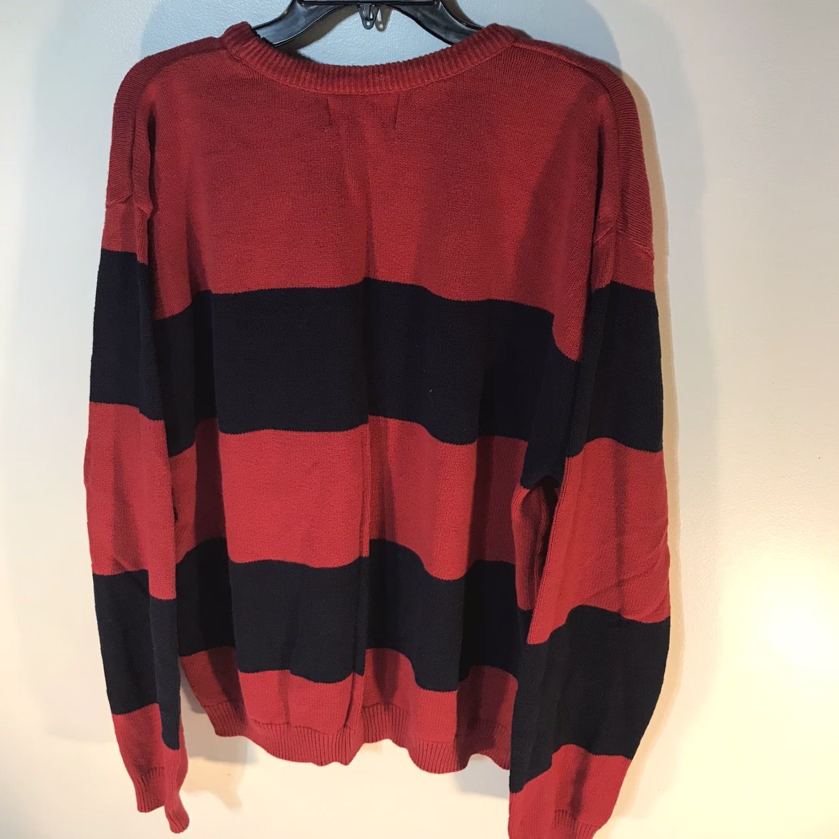 Chaps VINTAGE Ralph Lauren Chaps Mens Sweater Size XL Cotton Red/Navy USA Crew Neck Knit Pullover Fall Winter Size US XL / EU 56 / 4 - 2 Thumbnail