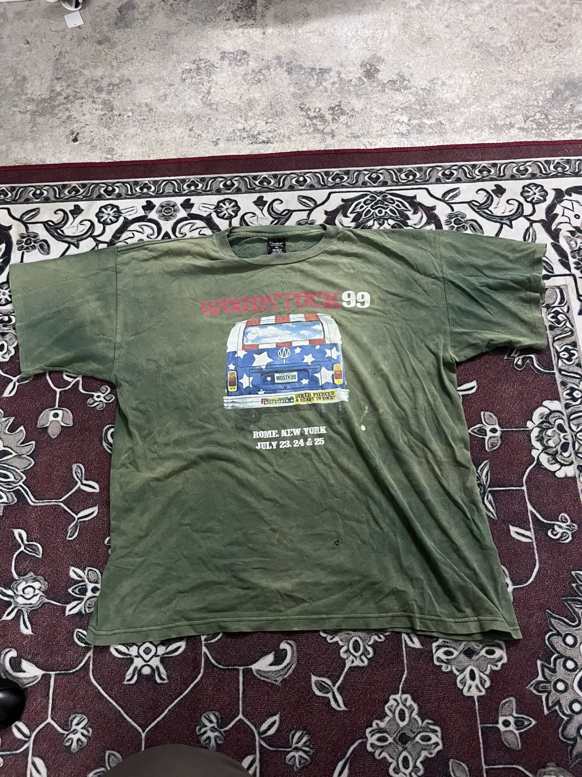 Band Tees × Vintage Vintage 90's Woodstock 1999 Concert Merch Band Tees Size US XL / EU 56 / 4 - 1 Thumbnail