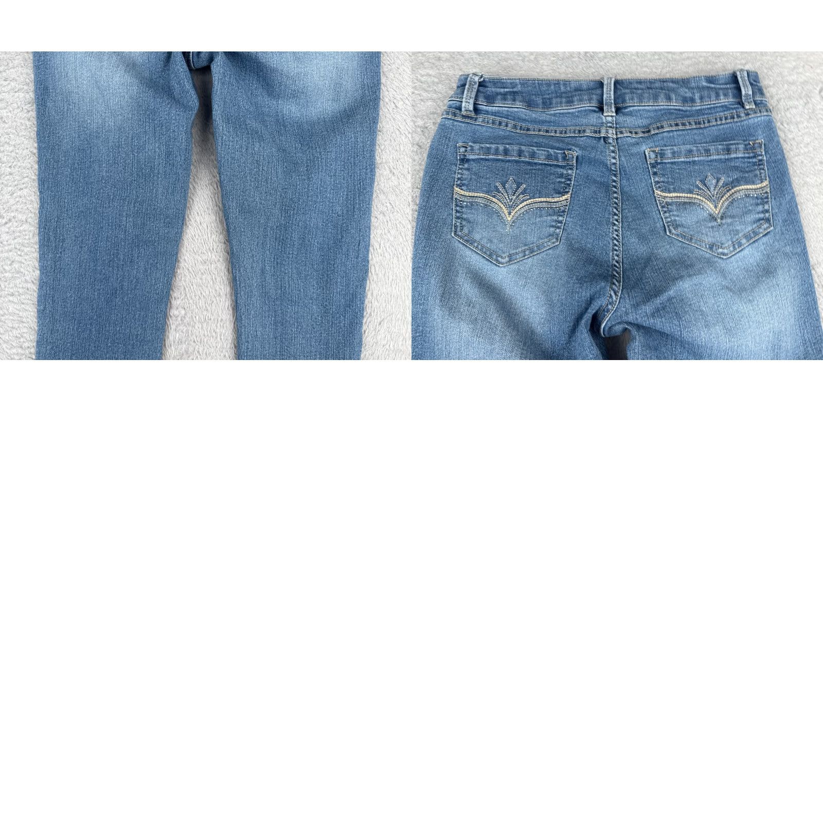 Vintage D.Jeans Jeans Womens 4 Blue Denim Capri Mid Rise Cotton Blend Embroidered 26x18 - Capri Jeans Womens Blue Denim 4 Mid Rise Embroidered Cotton Blend Size 27" / US 4 / IT 40 - 10 Thumbnail