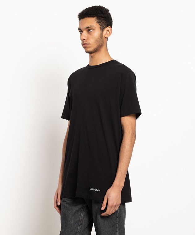 Off-White o1y0325 Logo Crewneck T-Shirt in Black Size US L / EU 52-54 / 3 - 2 Thumbnail