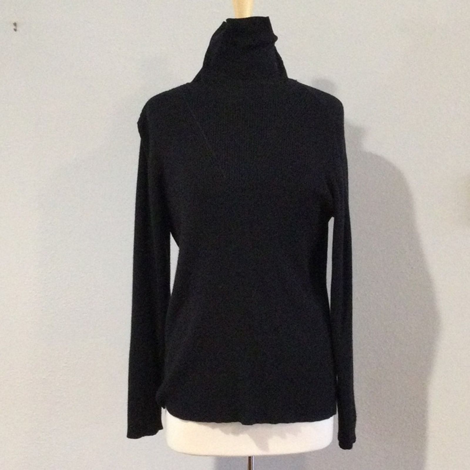 Other Cato Est. 1946 Black Rib Knit Turtleneck Size 22/24 W Size 4XL / US 24-26 - 3 Thumbnail