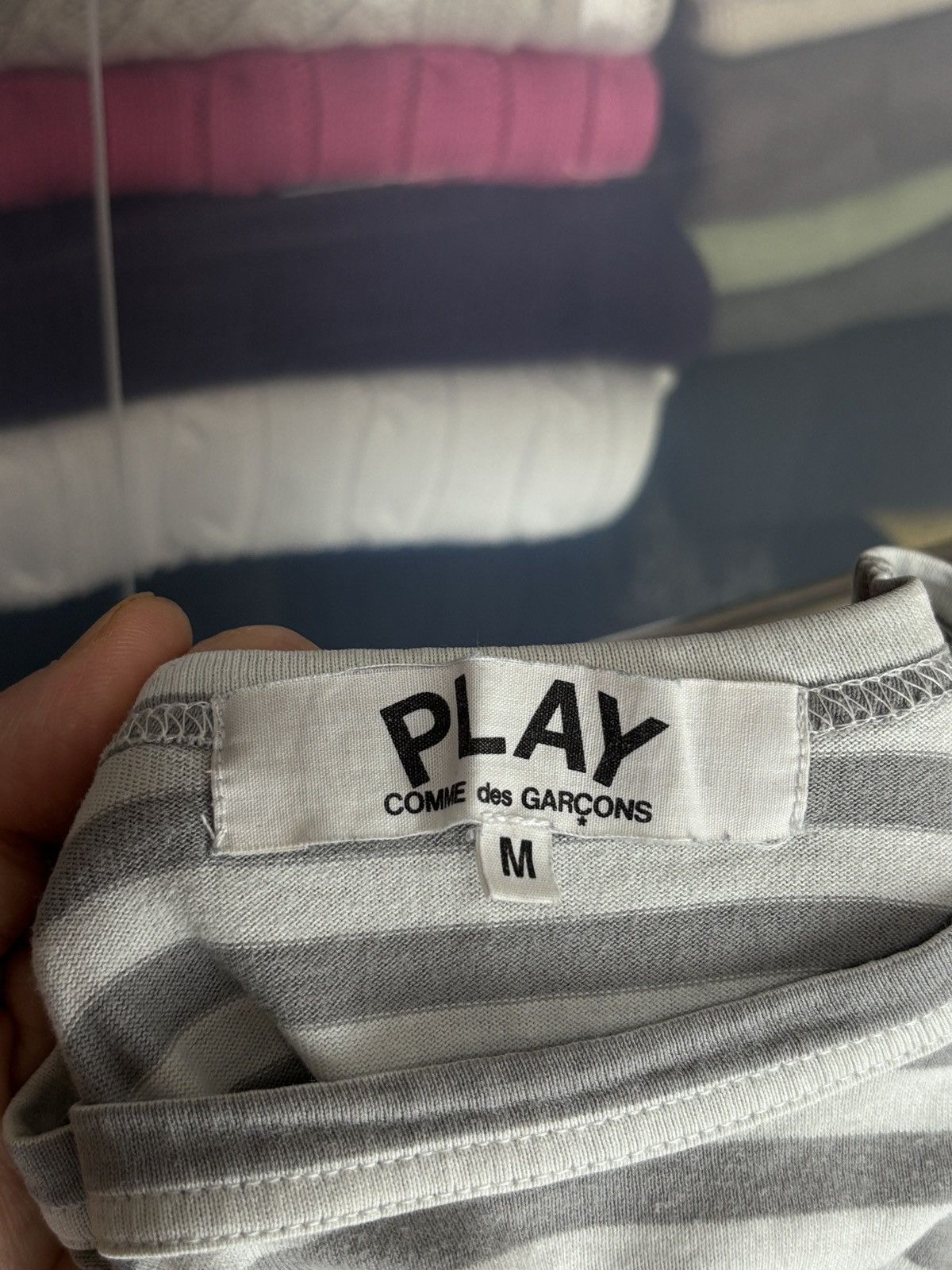 Comme des Garcons PLAY Comme Des Garcons Play CDG Striped Long Sleeve T-Shirt Size M / US 6-8 / IT 42-44 - 7 Thumbnail