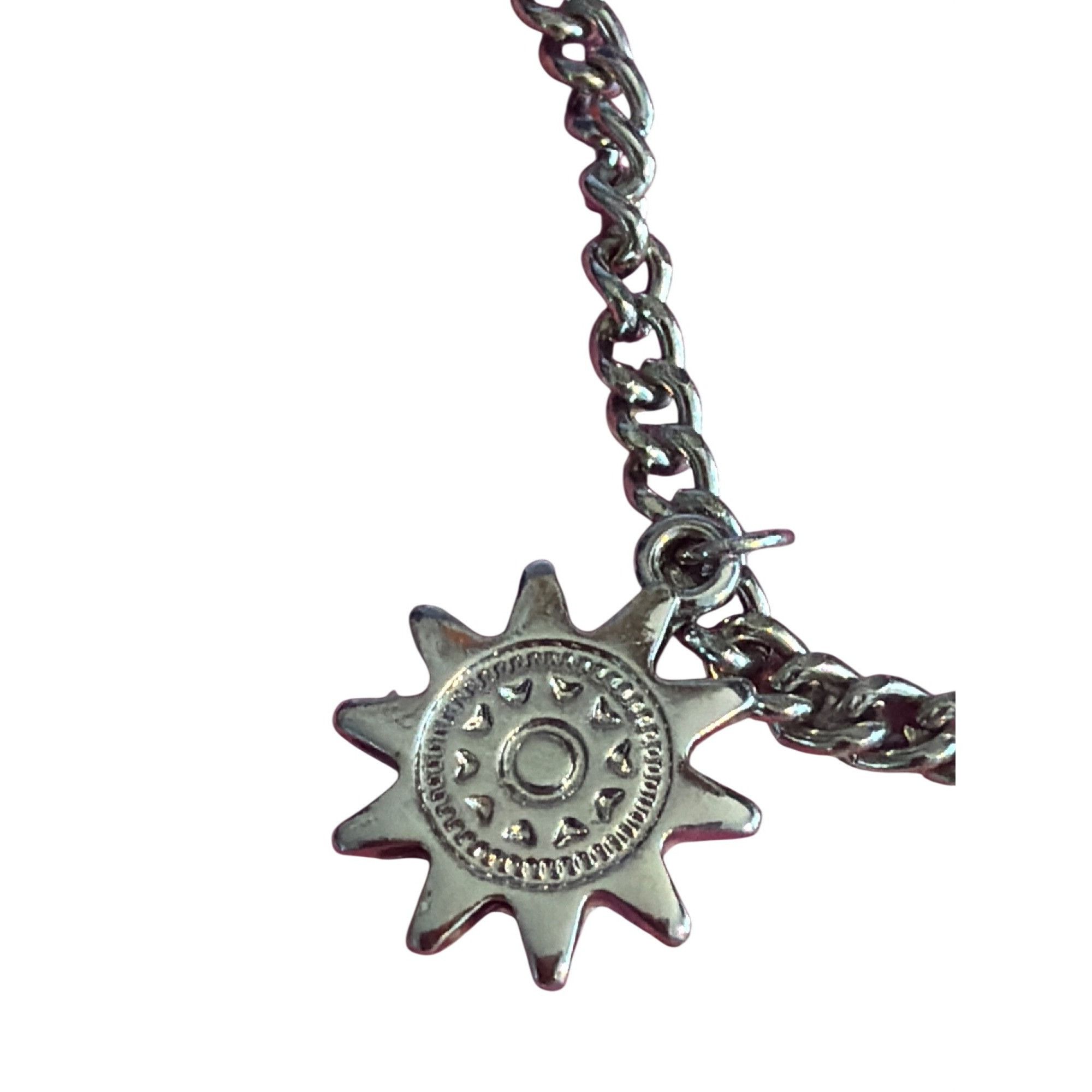 Other Silver Tone Charm Anklet Sun Moon Anchor Adj 11.75" Chain Li Size ONE SIZE - 2 Thumbnail