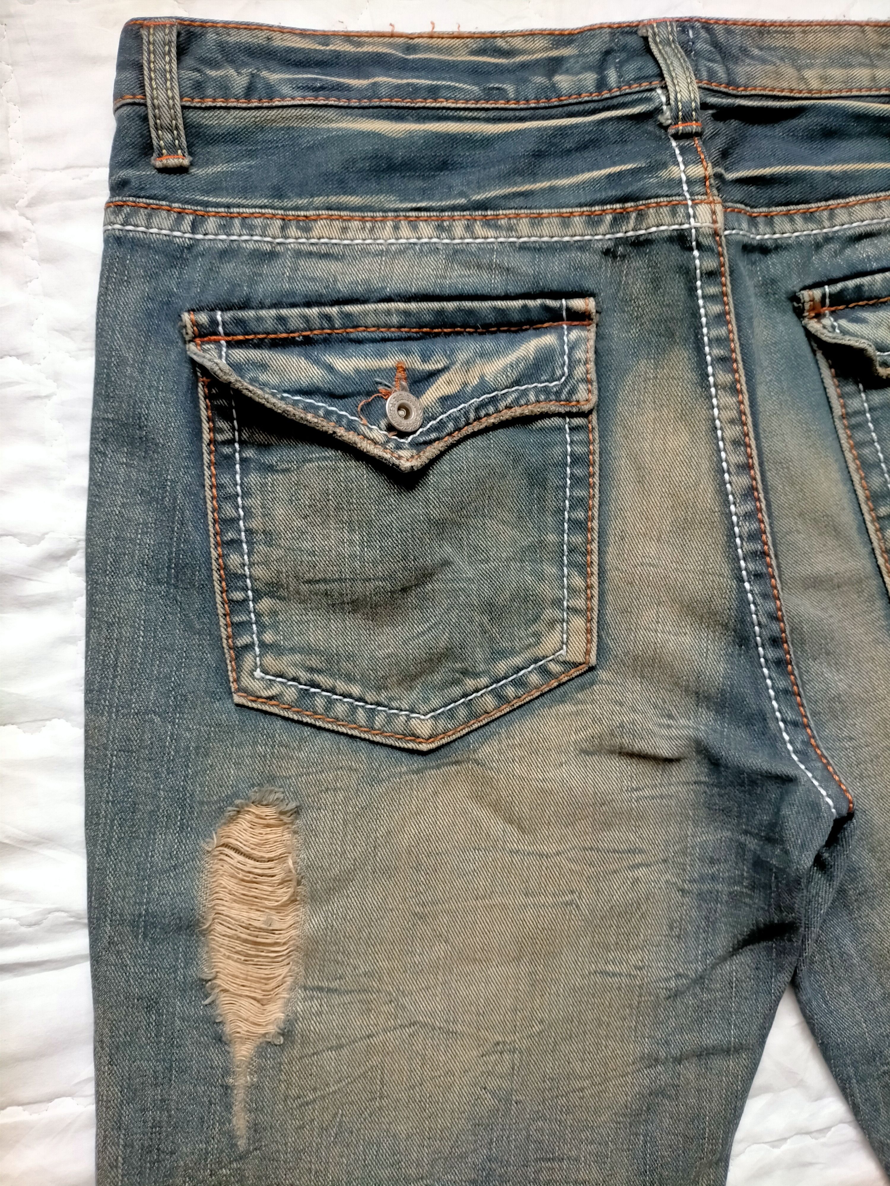 If Six Was Nine Flare Jeans OzzPinball Ripped Patchwork Boot cut denim Size US 35 - 10 Thumbnail