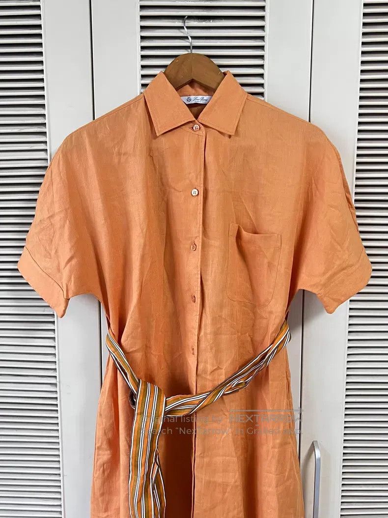 Loro Piana Loro Piana Linen Dress with Matching Belt, Collar Design, Size XS / US 0-2 / IT 36-38 - 3 Thumbnail