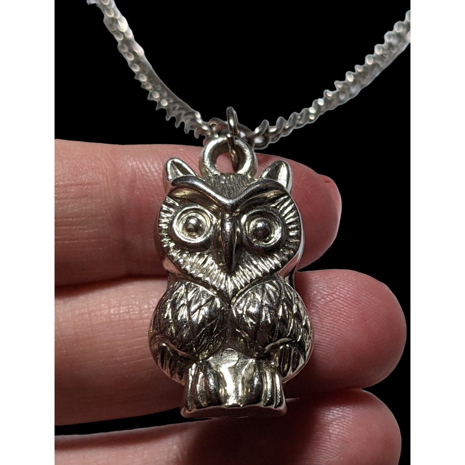 Other Silver Puffed Owl Necklace Size ONE SIZE - 2 Thumbnail