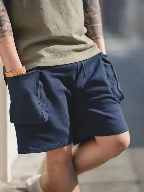 Japanese Brand × Jean 20SS Indigo Union Japan Navy Big Pocket Shorts Size US 32 / EU 48 - 2 Thumbnail