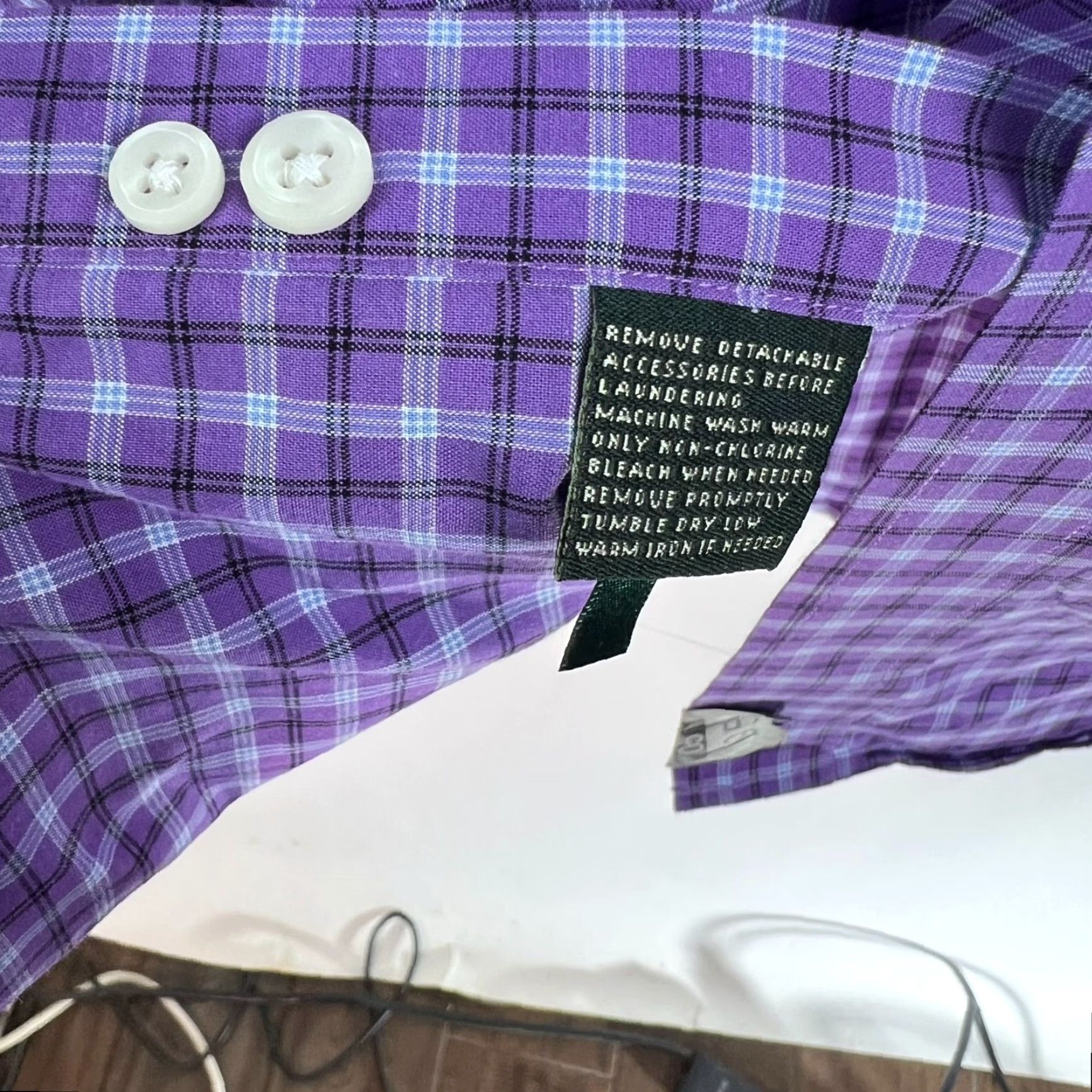 Ralph Lauren Ralph Lauren Button-Up Shirt Mens 18/36 Purple Check Non-Iron 54 Chest Regular Fit Long Sleeve Collared Button-Down Shirt Size US XXL / EU 58 / 5 - 6 Thumbnail