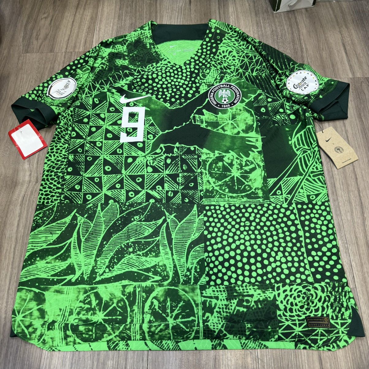 Nike Nigeria 22/23 player issue home shirt #9 Osimhen (Bnwt) Size US XL / EU 56 / 4 - 1 Thumbnail