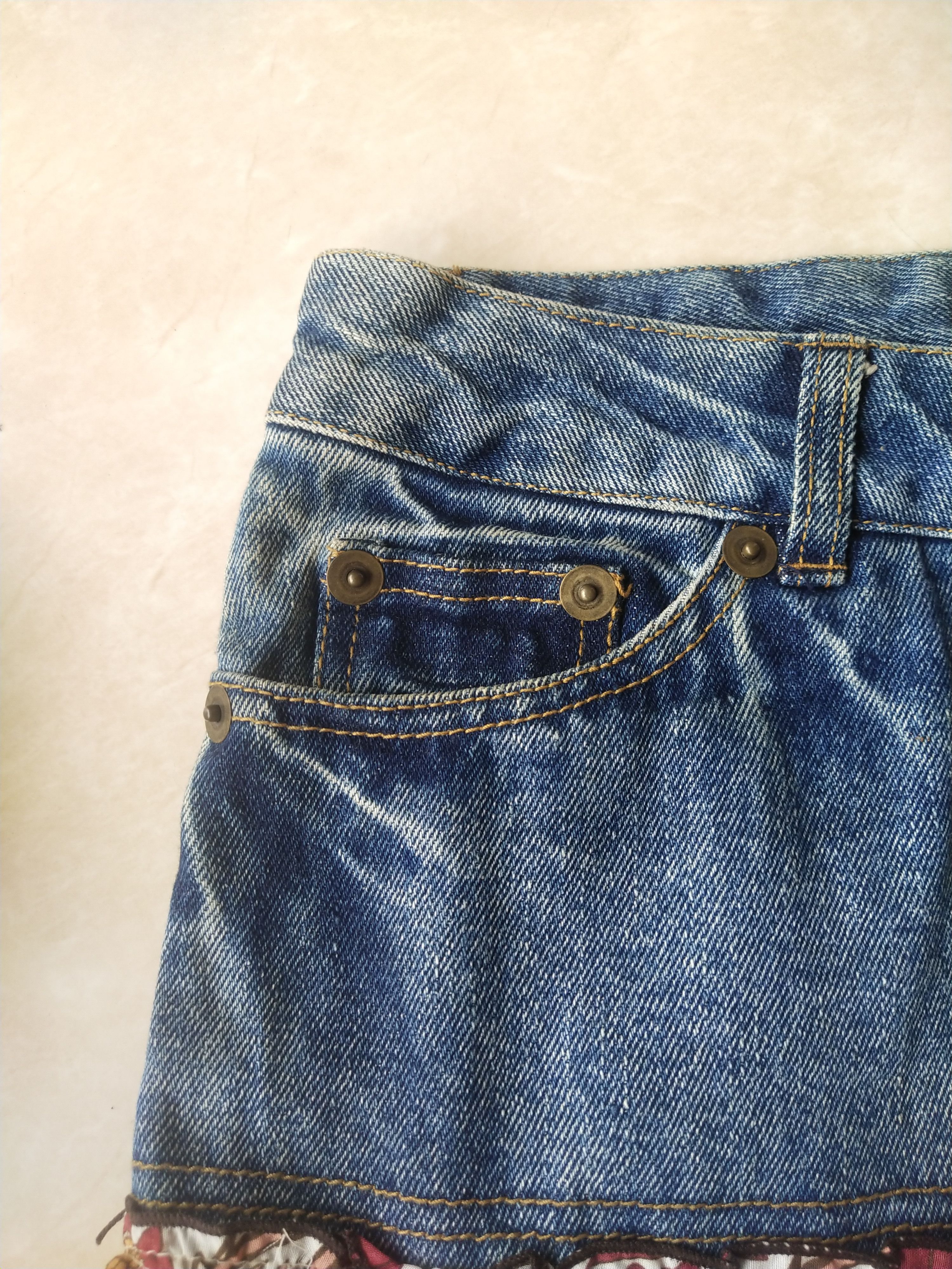 Hysteric Glamour C.O.L.Z.A. Boho Paisley Denim Mini Skirt Y2K Japanese Brand Size 30" / US 8 / IT 44 - 2 Thumbnail