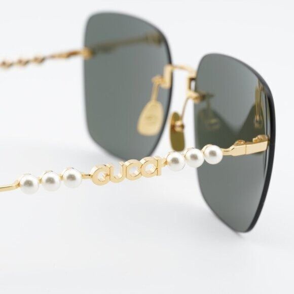 Gucci Gucci GG1923SA 001 Sunglasses Gold with Pearl Square Frame Size ONE SIZE - 5 Thumbnail