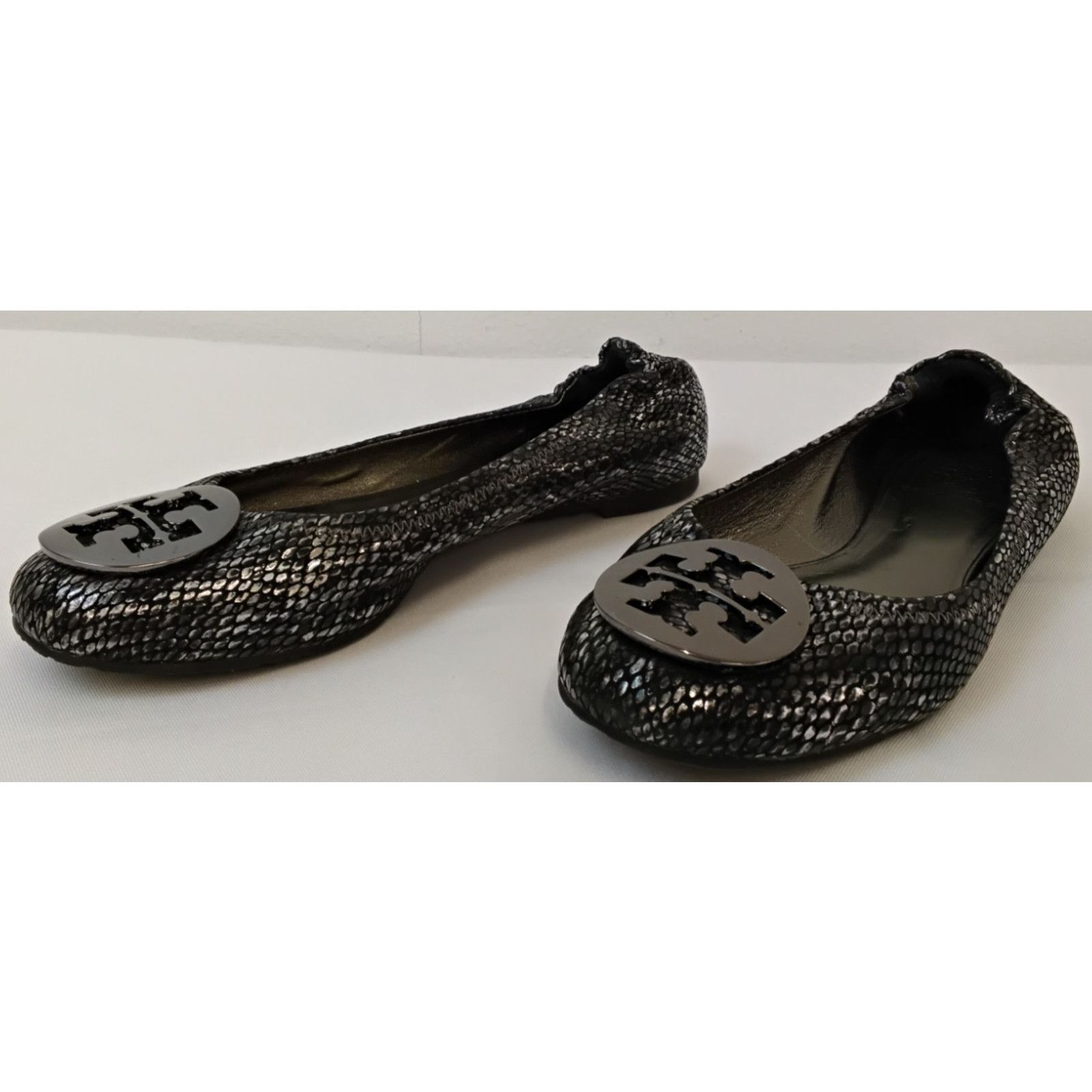 Tory Burch Tory Burch Reva Ballet Flats Women's 6.5M Silver Embossed Size US 6.5 / IT 36.5 - 4 Thumbnail