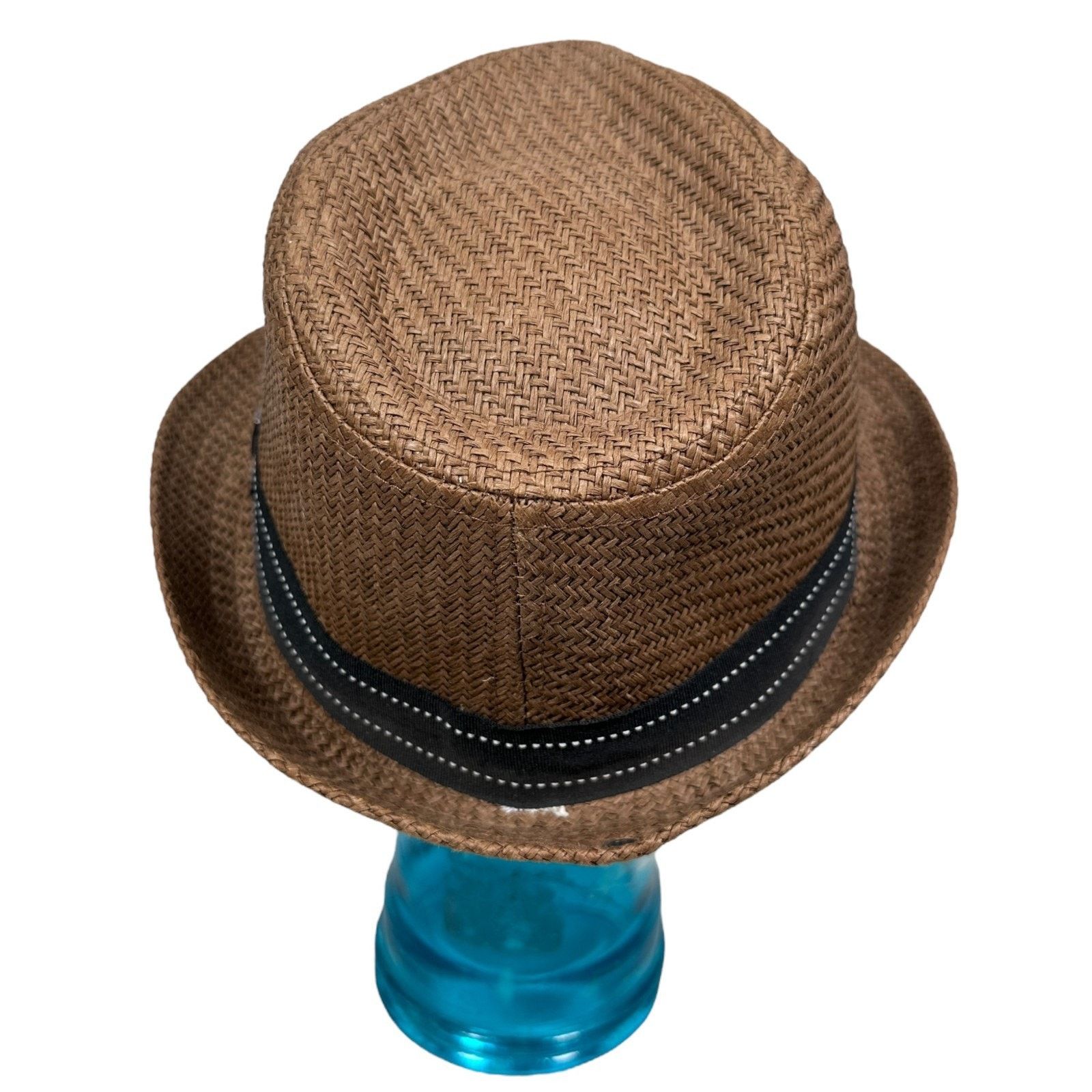 Other Peter Grimm Fedora Hat Brown Black Striped Band Paper Cap Size ONE SIZE - 4 Thumbnail