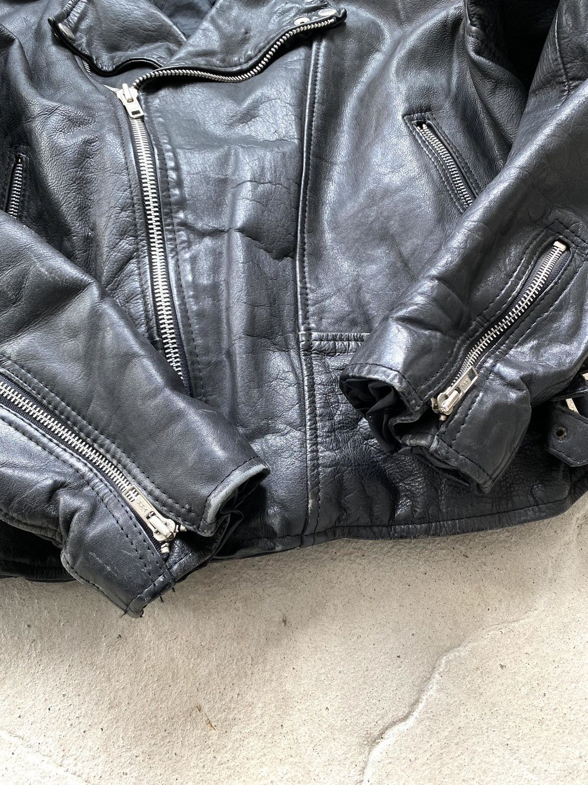 Other Rare! Vintage 70s Leather Jacket Art Face In Snakes Medusa Size US L / EU 52-54 / 3 - 11 Thumbnail