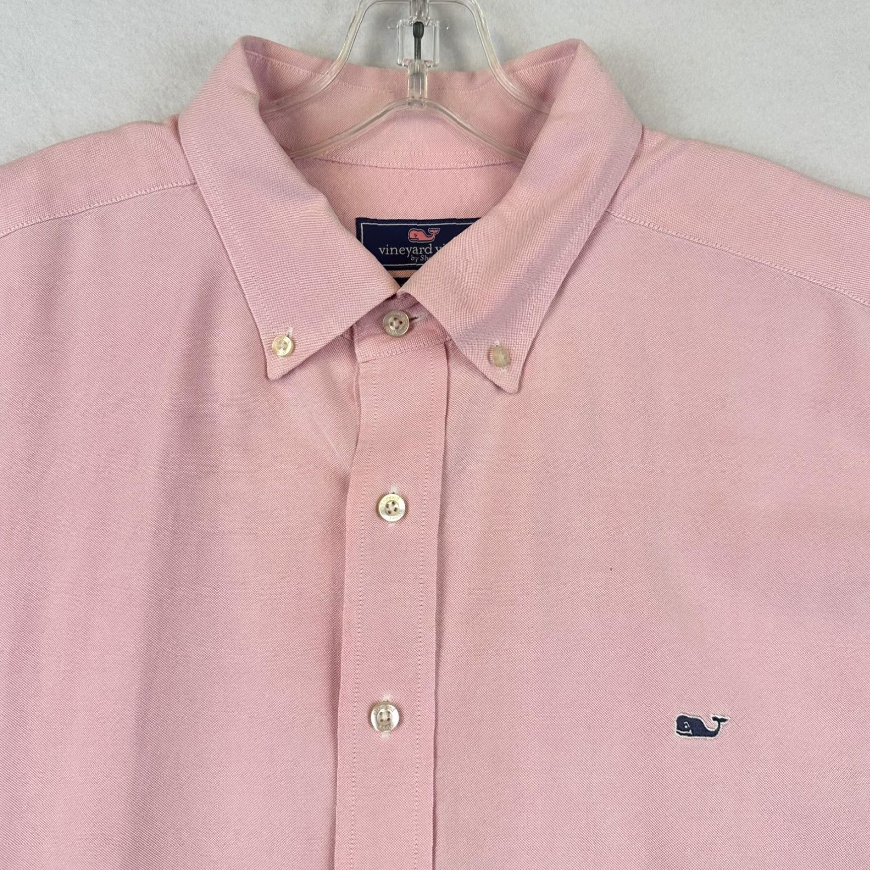 Vineyard Vines Vineyard Vines Shirt Mens 2XL Classic Fit Whale Button Down Long Sleeve Pink Cotton Solid Embroidered Button-Up Neckline Collared Mens Size US XXL / EU 58 / 5 - 5 Thumbnail