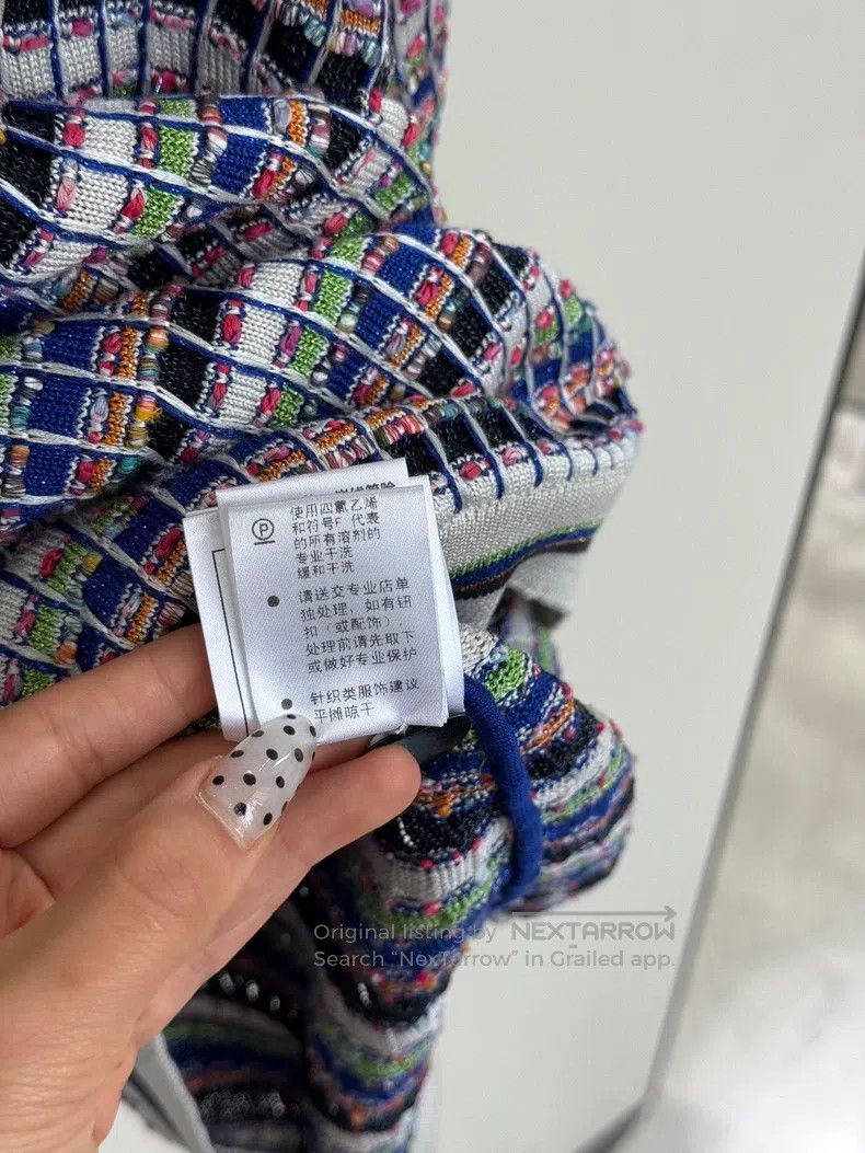 Chanel Chanel Colourful striped mulberry silk braided hooded shor Size S / US 4 / IT 40 - 8 Thumbnail