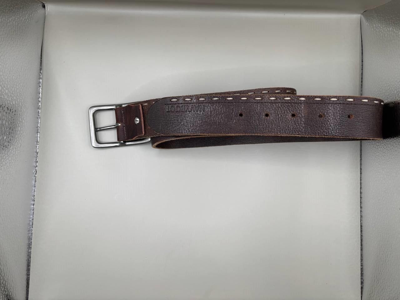 NAVYBOOT Navyboot Swiss Made Genuine Leather Belt - Brown Size ONE SIZE - 4 Thumbnail