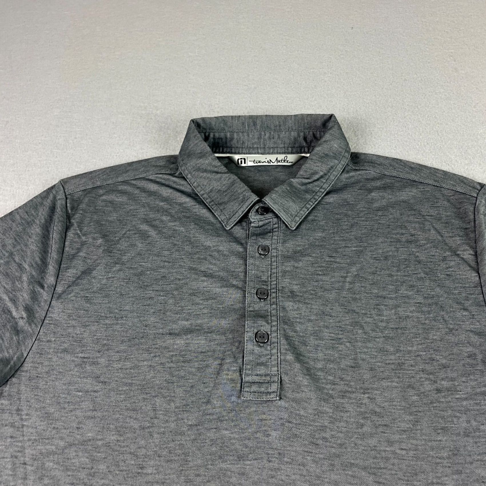 TravisMathew Travis Mathew Polo Shirt Mens L Gray Cotton Blend Polyester Stretch Golf Performance Casual Shirt Size US L / EU 52-54 / 3 - 2 Thumbnail