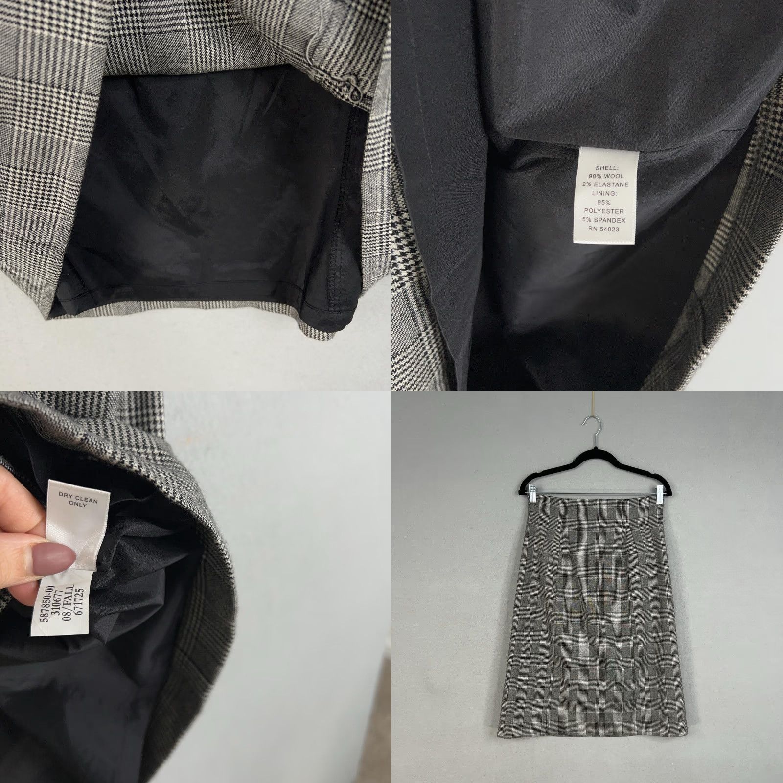 Banana Republic Banana Republic Skirt Womens 8 Gray Glen Plaid Wool Academia Modest Knee Length A-Line Womens Size 30" / US 8 / IT 44 - 8 Thumbnail