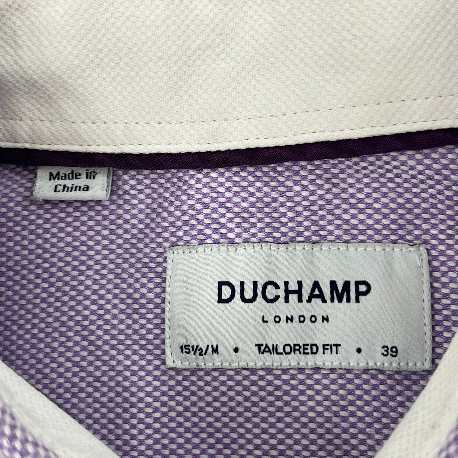 Duchamp Duchamp Purple Check Collared Button Up Dress Shirt 15.5 Size US M / EU 48-50 / 2 - 3 Thumbnail