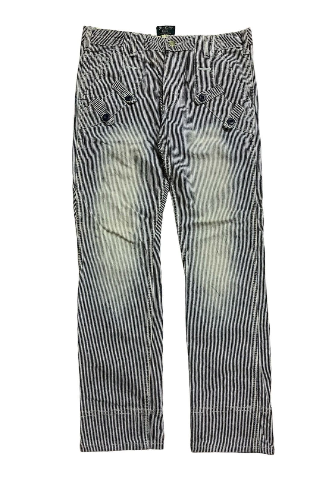 Oshkosh Vintage Carpenter Osh Kosh Classic Stripe Pant Size 32" / US 10 / IT 46 - 4 Thumbnail