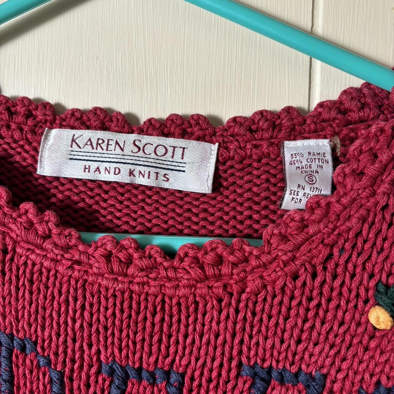 Designer Vintage 90s Karen Scott knit Sweater Teacher Core Size S / US 4 / IT 40 - 3 Thumbnail