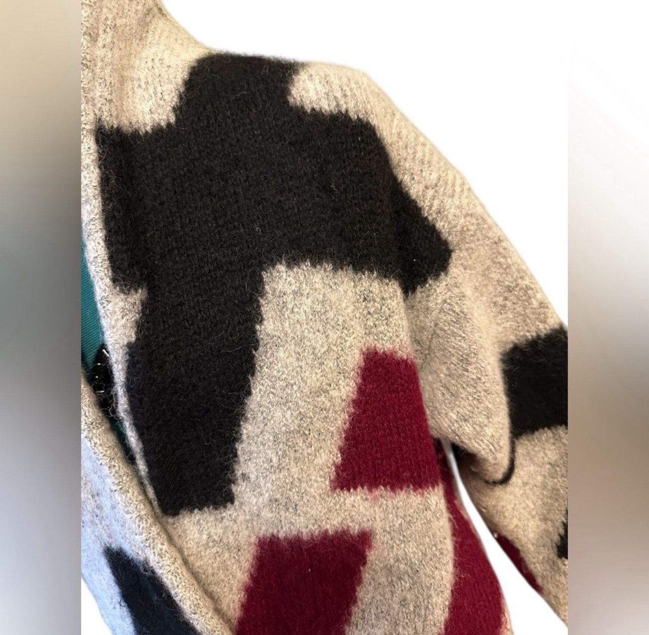 Other VTG Greg Adams Red Black Cross Gray Mohair Cardigan Sweater Size US M / EU 48-50 / 2 - 2 Thumbnail